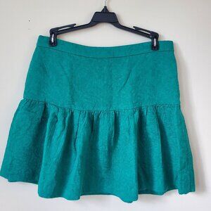 J Crew Jacquard drop waist green skirt - Size 4